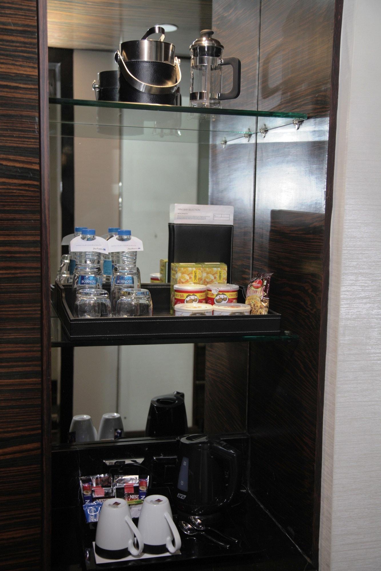 Radisson Blu Hotel New Delhi Paschim Vihar Exterior foto A typical hotel minibar